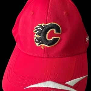 Calgary Flames Red Baseball Cap with Team C Logo Reebok